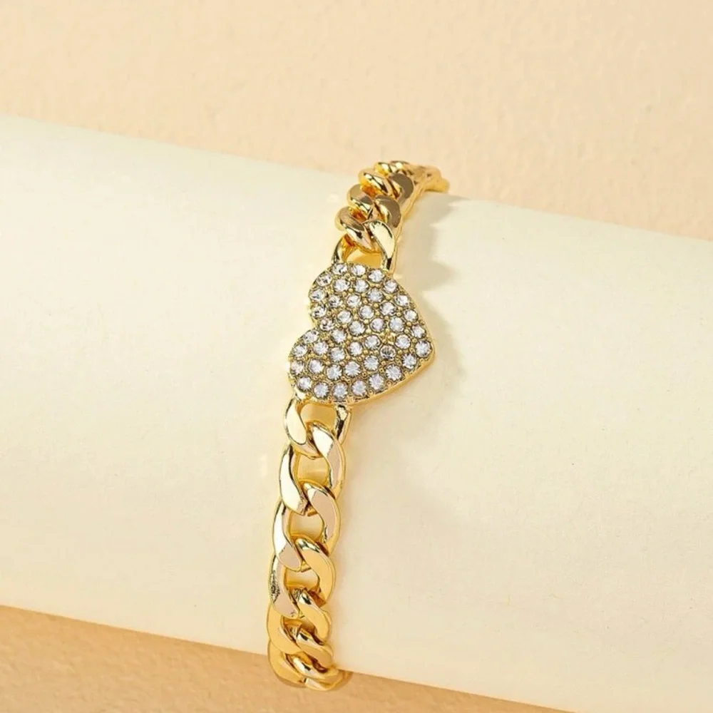 Rhinestone Heart Decor Bracelet Gift - Picture 3 of 4